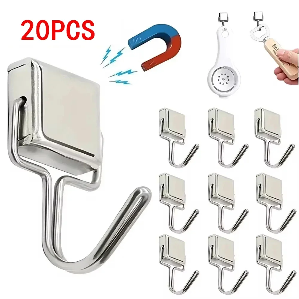 

20/10/5 PCS Magnet Hook Hanger Key Holder Multi-Purpose Neodymium Super Strong Kitchen Office And Decoration Fridge magnet