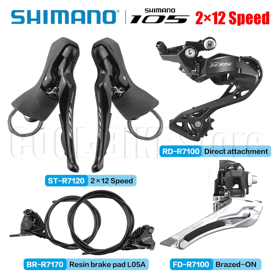

Shimano 105 R7120 2x12s road Hydraulic Disc Brake Set R7120 Shifter R7170 Hydraulic Disc Brake R7100 Front Rear Derailleur
