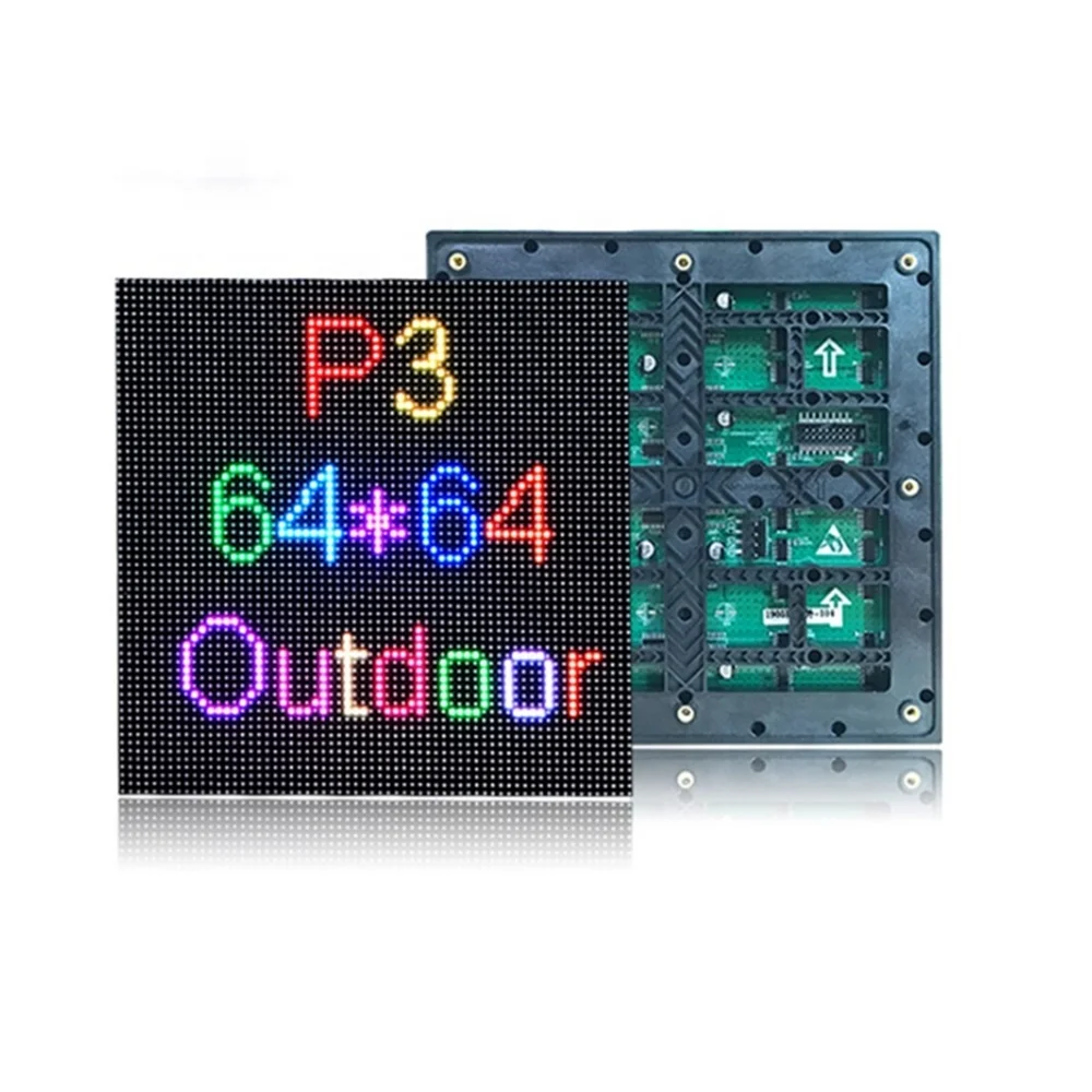 P3 Full Color LED Sigital Sign HUB75 RGB 64*64 Pixel Display LED Display Module Outdoor LED Video Wall  192*192mm