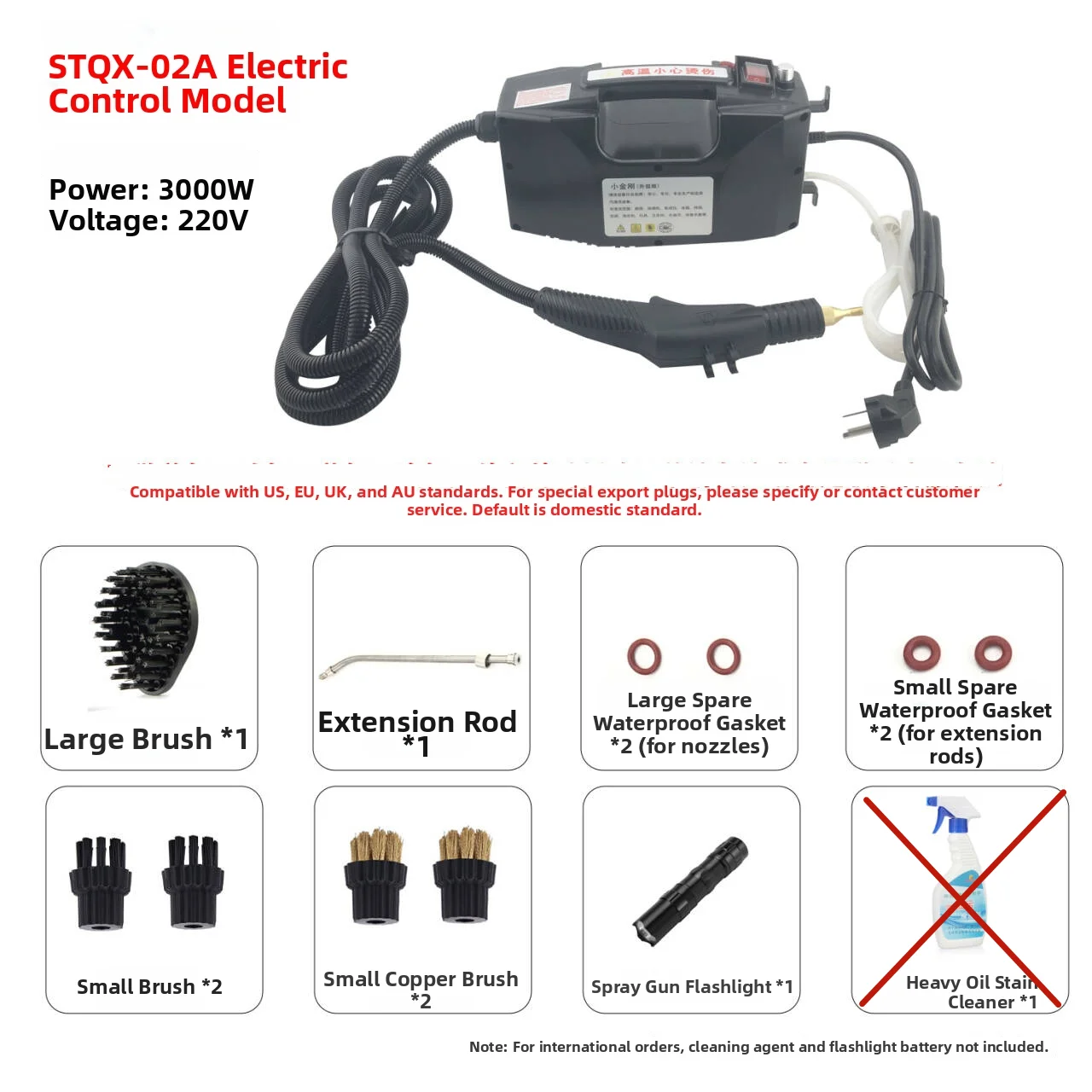220V 110V 3000W High Pressure Steam Cleaner Machine Pumping Sterilization Disinfector Steam Generator Washer Household Cleaner