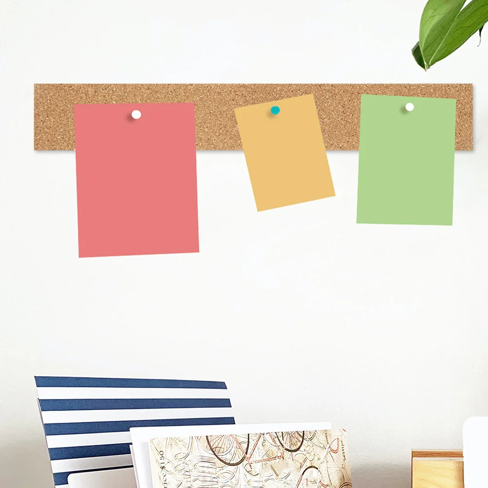 8pcs Cork Bulletin Bars Adhesive Cork Strips Thick Natural Frameless Memo Board For Home Office Classroom Wall Display