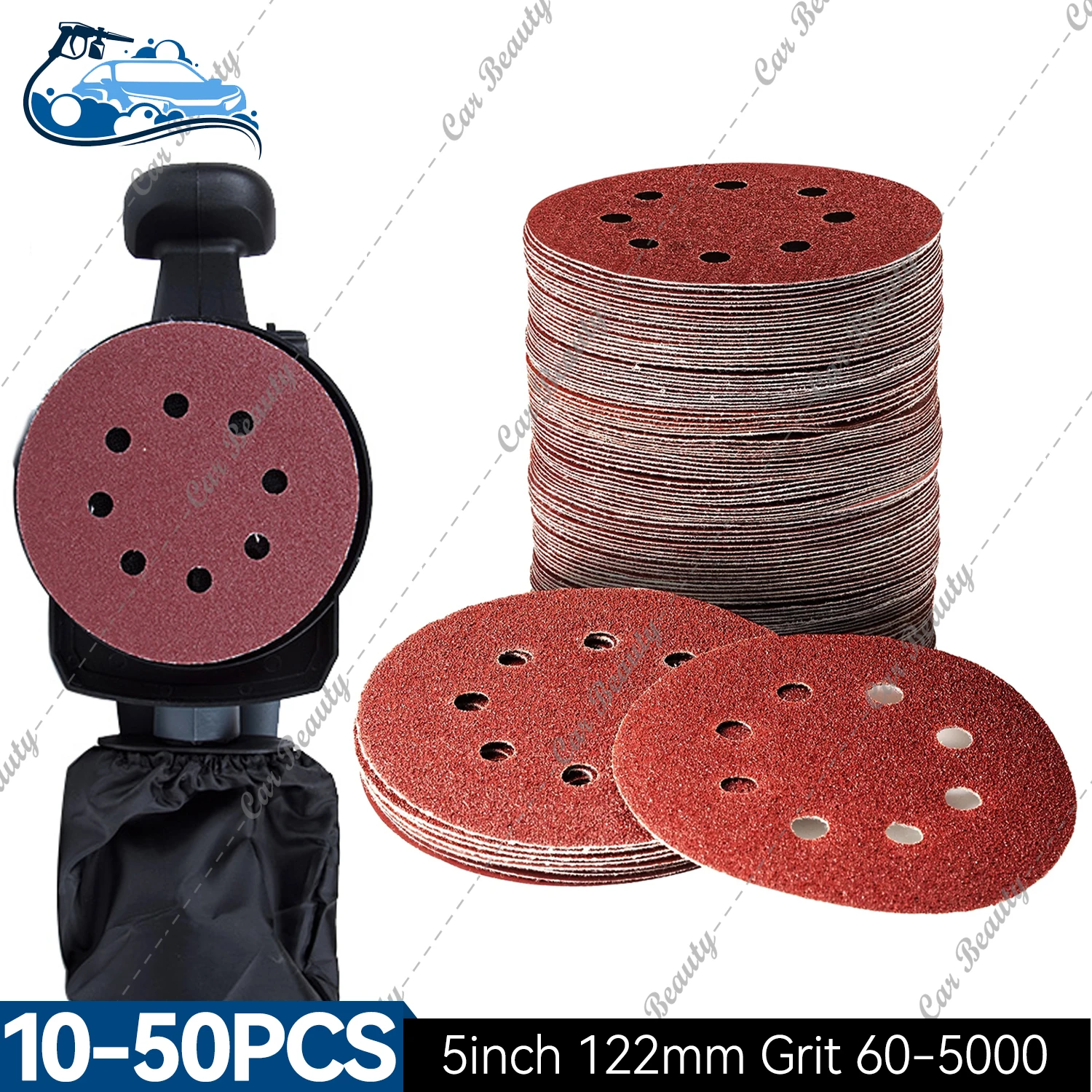 

5 Inch Sandpaper 60-5000 Grit 8 Hole Round Sanding Paper for Discs Hook and Loop Sanding Sheet Pads for Random Orbital Sander