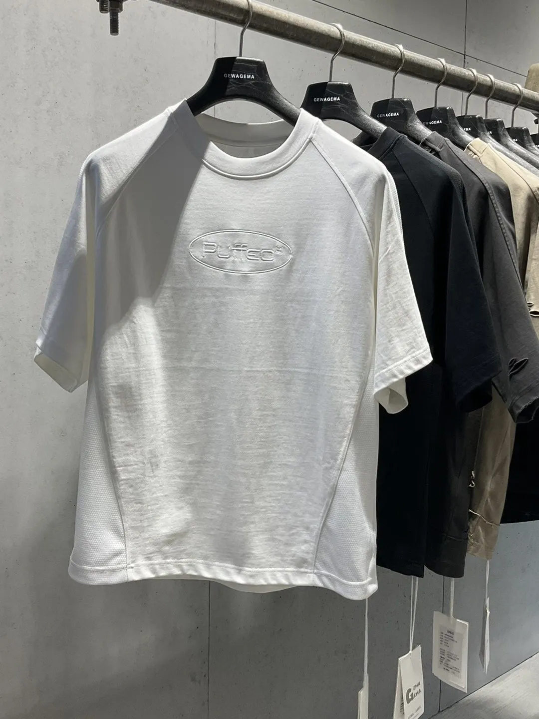 

American Style Heavyweight GEWAGEMA round Neck Short Sleeve T-Shirt Men's Trendy Brand Embroidery Casual Top Cotton Pure