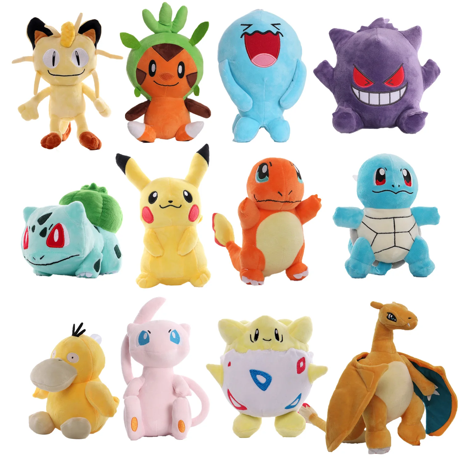 

Pokemon Plush Doll Stuffed Figures Model Collection Pikachu Bulbasaur Squirtle Charmander Eevee Gengar Gift Toys For Kids