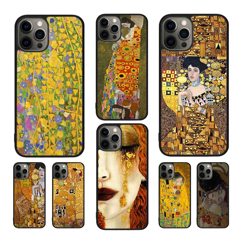 Kiss by Gustav Klimt Mobile Phone Cases Cover For iPhone 16 15 14 12 13 mini 11 Pro MAX apple 6 7 8 Plus SE2020 Coque