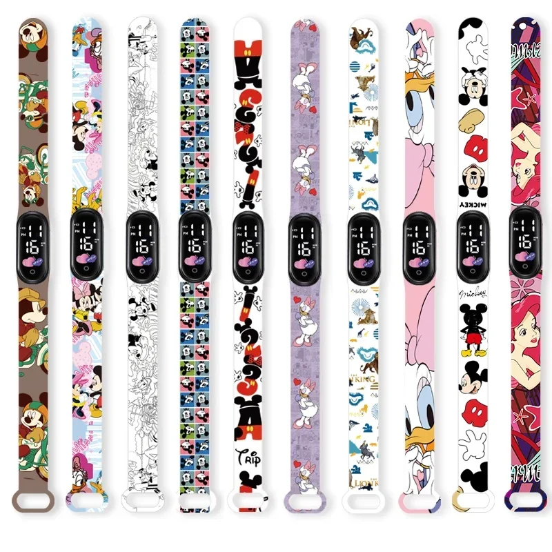 

Disney Mickey Minnie Mouse Kids' Watches Cartoon Character Figures LED Touch Waterproof Electronic Kids Watch Birthday Gifts Toy