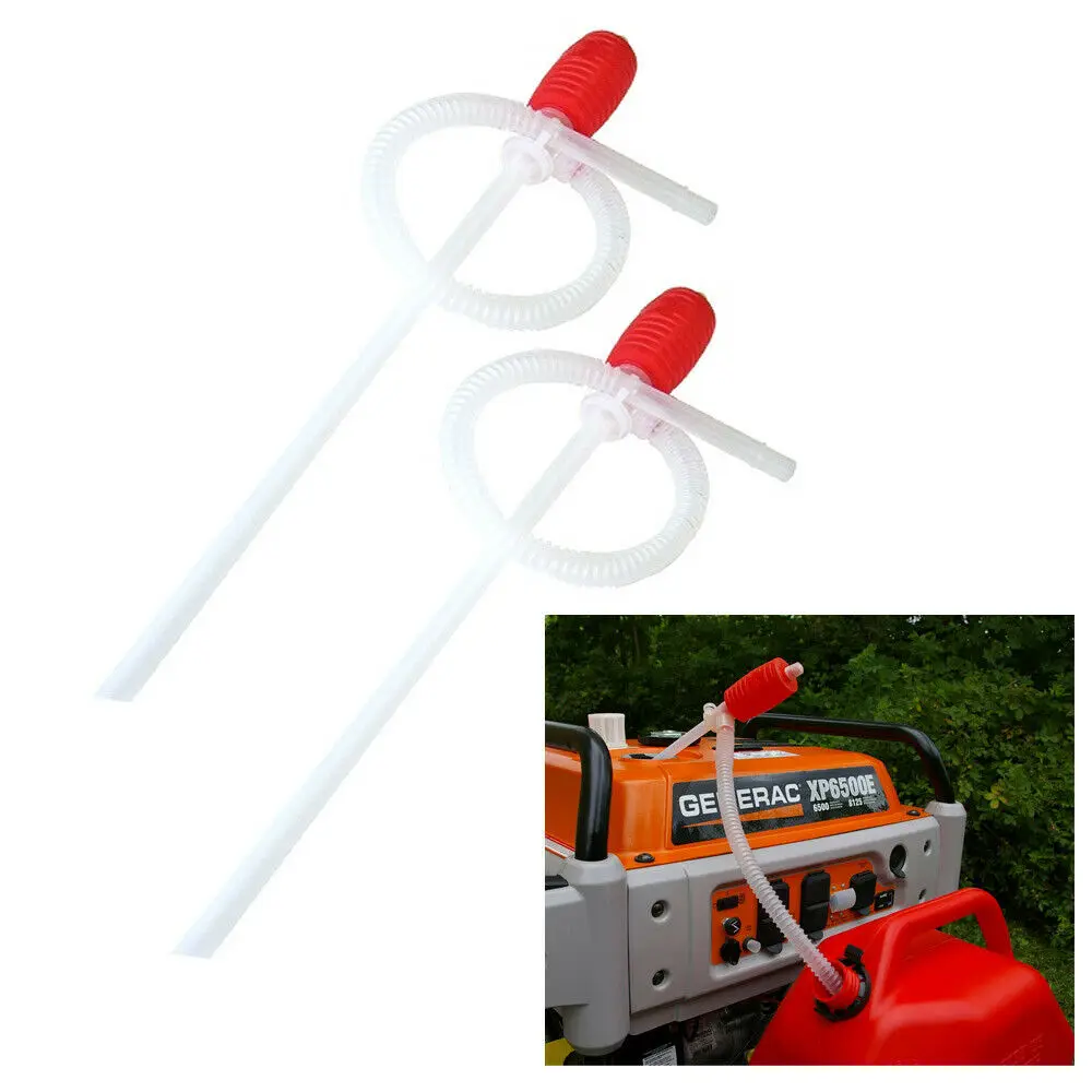 2Pcs Universal Fuel Transfer Siphon Pump - Large Squeezing Syphon for Lawn Mowers & Manual Pumping Petrol, Water,Alcohol