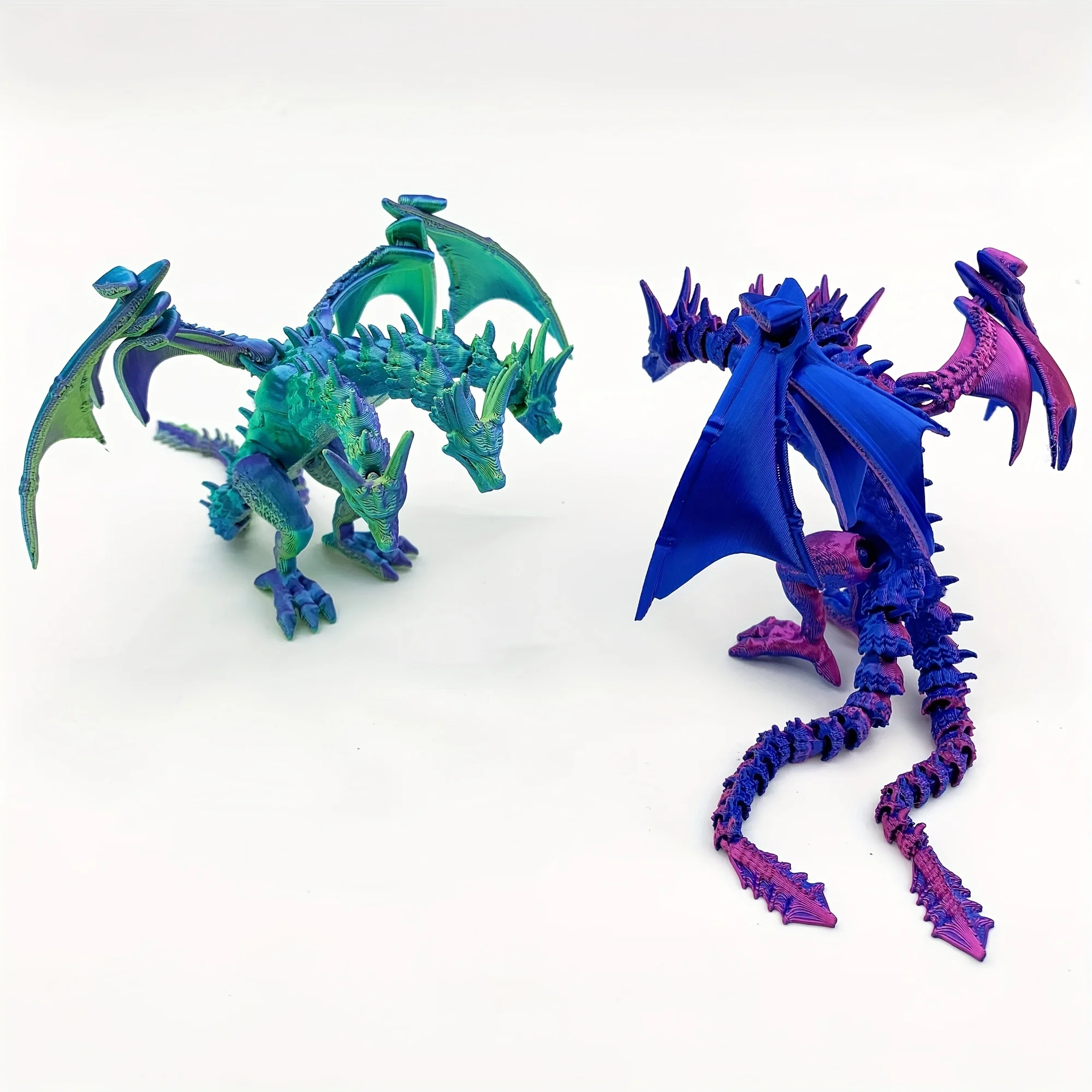 3D Printing Cool Three Headed Dragon Gradient Three Headed Dragon Statue Home Decoration Office Ornament Creative Dragon Model