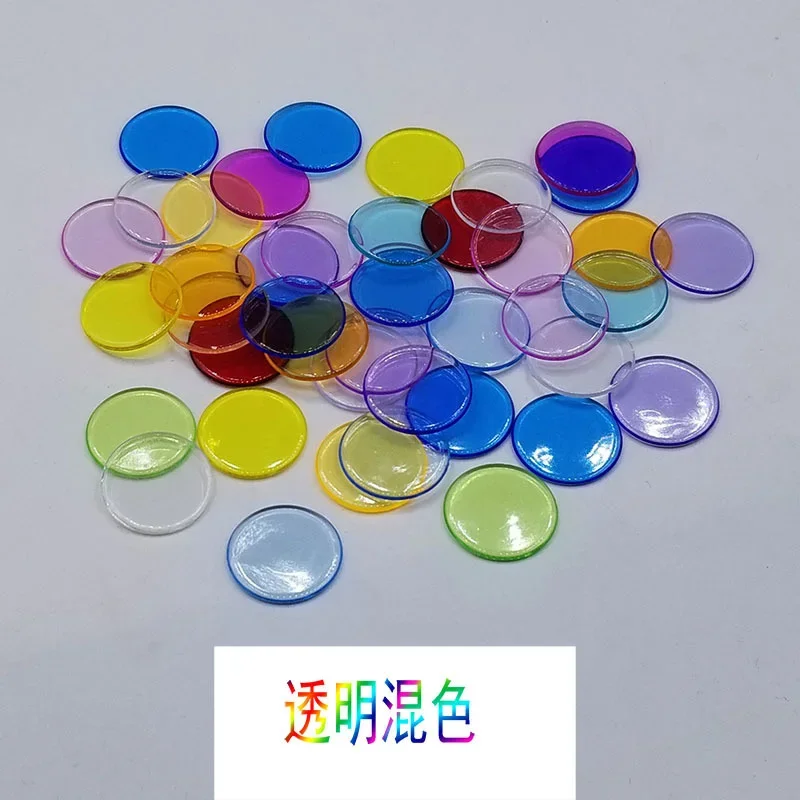 丸い透明プラスチックボードゲーム,100ピース/セット,卸売,19mm