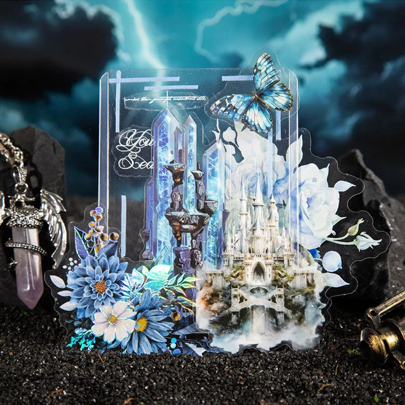 

Mr. Paper,Wizard Tower Series Castle Themed PET Sticker Vintage Stationery Decorative Paper Labels for Crafting And Scrapbooking