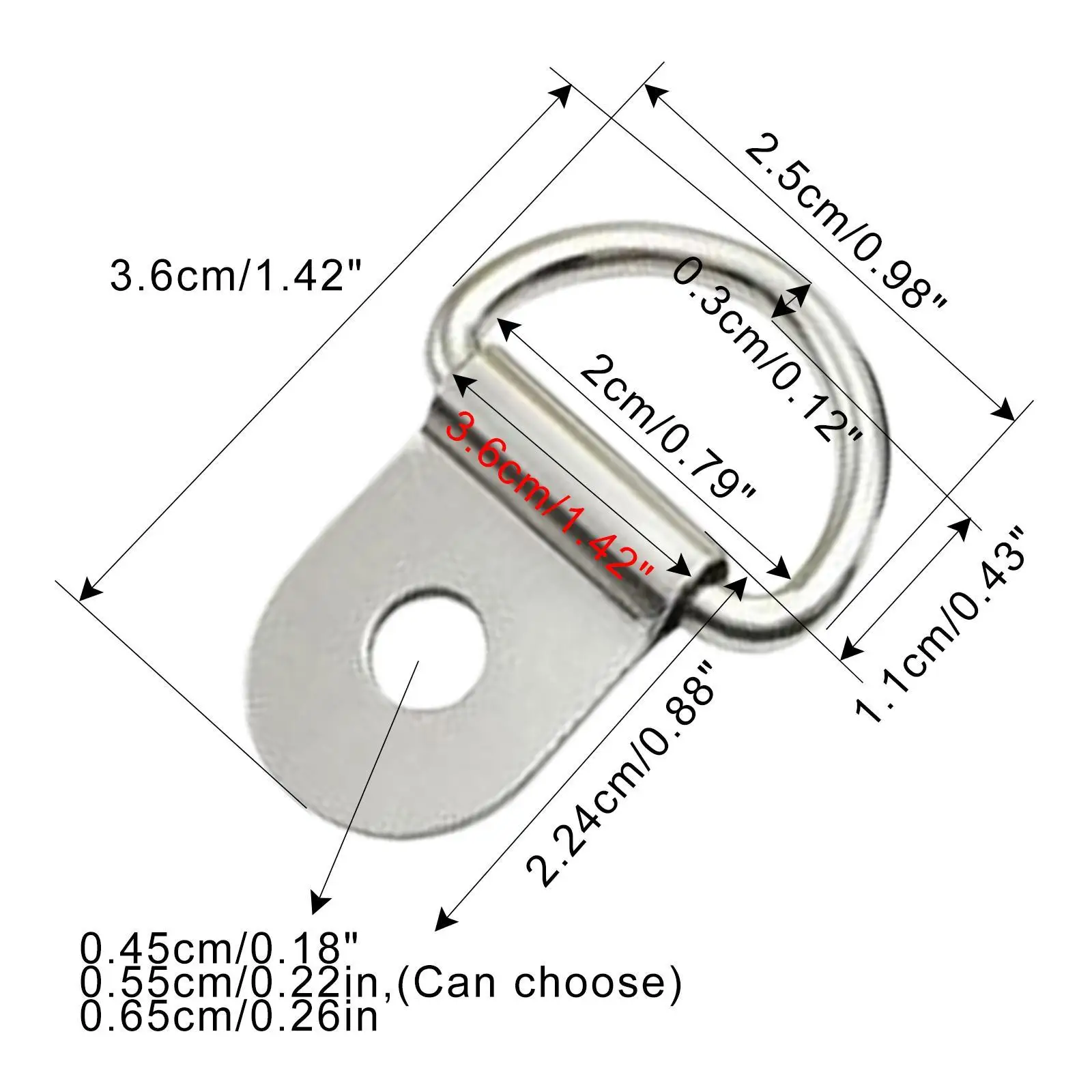 Universal D Ring Tie Down Anchor Heavy Duty Stainless Steel Load Case Hook for Trailer Truck Boat RV