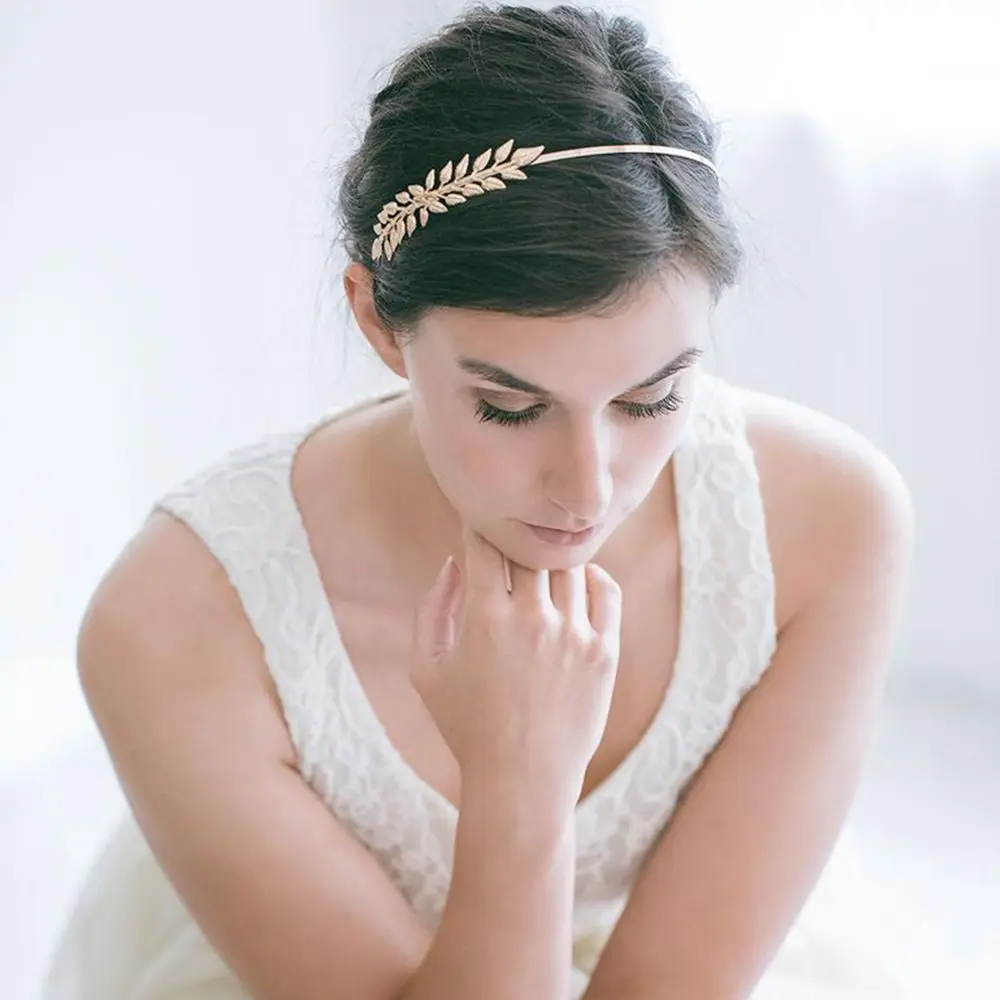 Hair accessories Tiara Headwear Hair Combs Wedding Hair Crown Metal Gold Leaf Leaves Hair Bands Bride Headbands