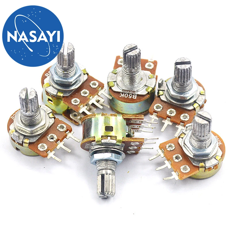 

5pcs/lot C1 Audio potentiometer R201TII Type 148 duplex potentiometer A5K Handle length 15MM