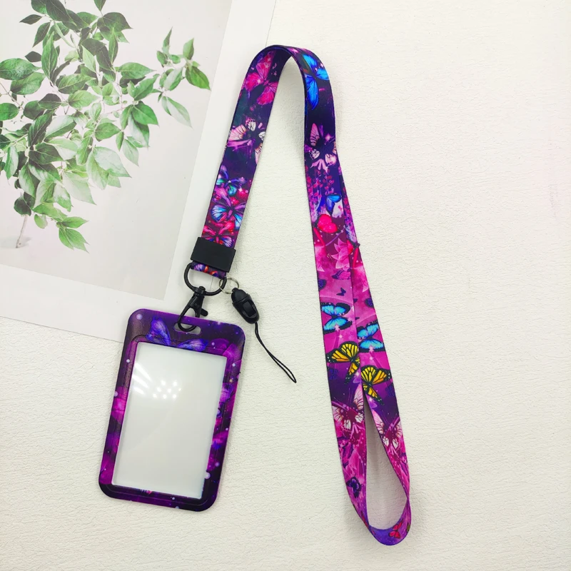 Schmetterling Ausweishalter Lanyards Mädchen Tür Kartenetui Hängendes Seil Frauen Ausweishalter Umhängeband Visitenkarte Geschenk – Detail 14