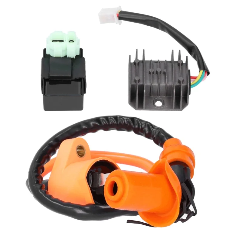 Ignition Coil Rectifier Solenoid Relay Spark Plug 6-Pin AC CDI Kit Fit For GY6 50cc 150cc 125cc Racing ATV Scooter