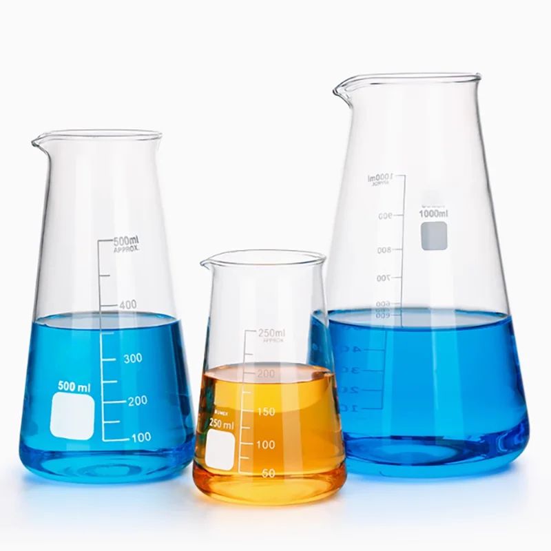 Triangular beaker measuring cup conical beaker with small mouth transparent with scale line high temperature resistance