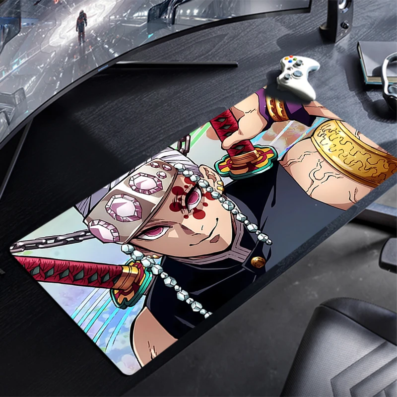 Mouse Pad Non-Slip Rubber Edge locking Pc Mousepads Game play mats notebook computer D-Demon S-Slayer Anime Pc Mousepad Mousepad