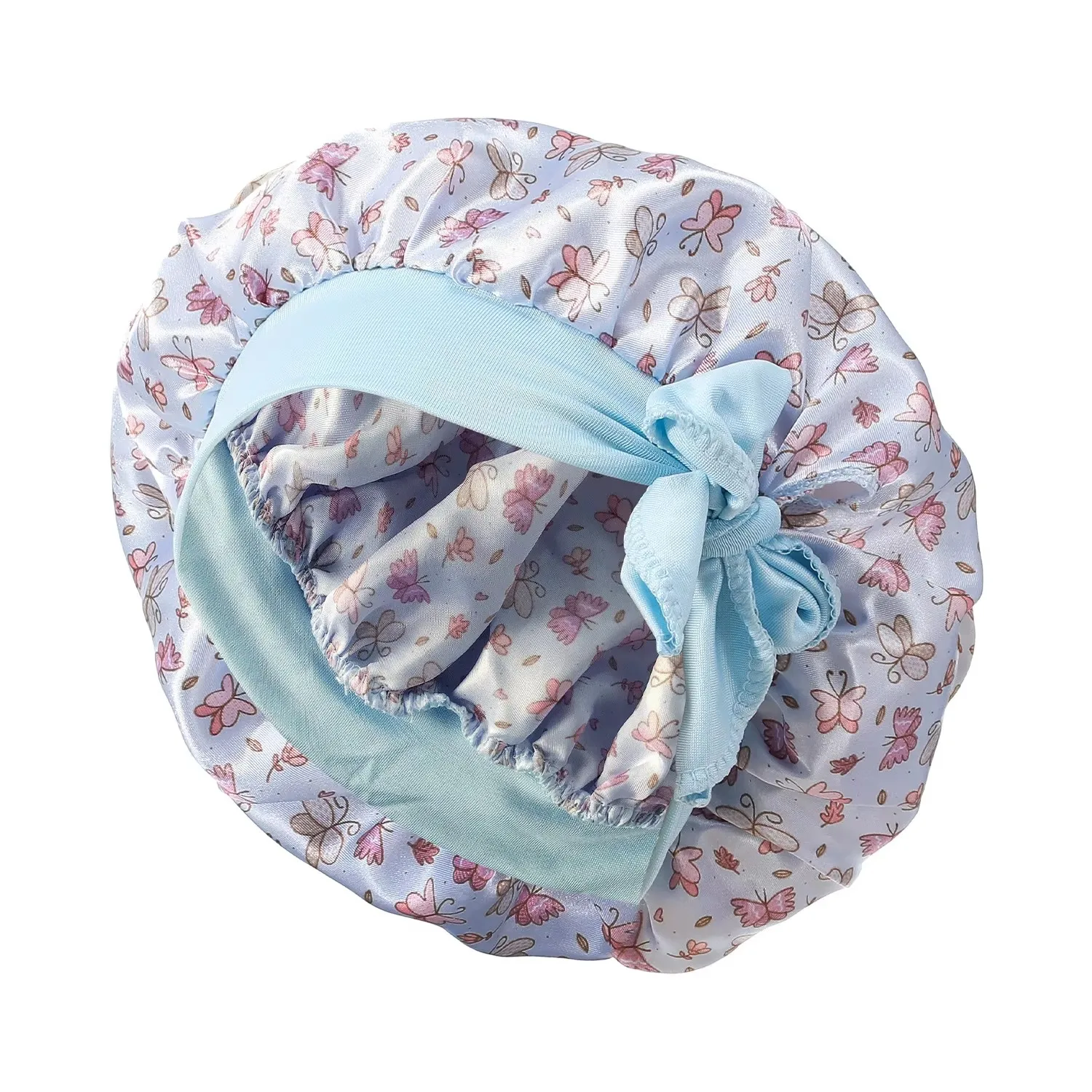Satin-Mütze für Baby-Haarpflege, Nachtschlaf, Seidenmütze, Mütze für Neugeborene, Mädchen, Kinder, Schlafmütze, Mütze für Kinder, Kochmütze – Detail 8