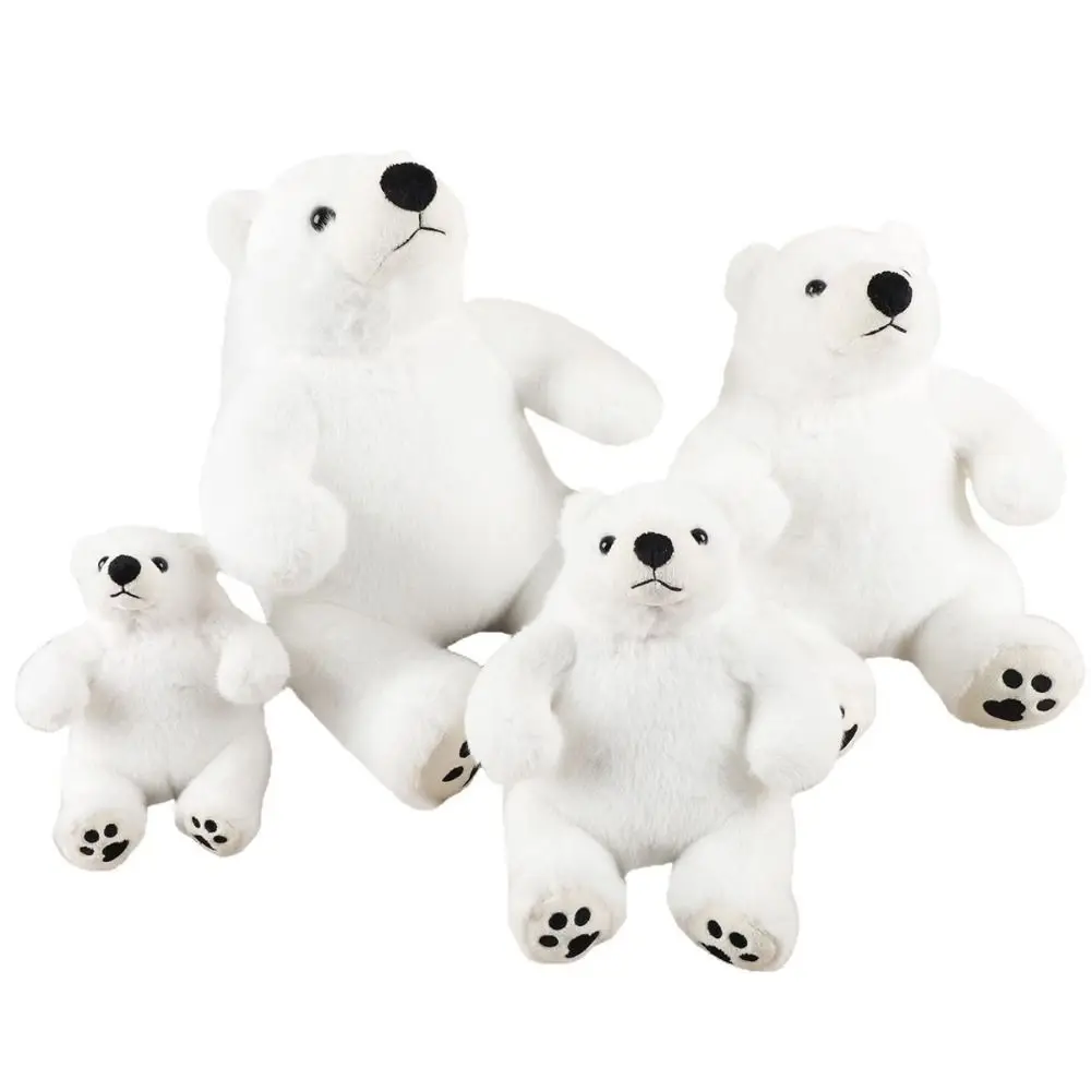 

Big Feet Sitting Polar Bear Plush Toy Scarf Fluffy Stuffed Polar Bear Doll Round Belly Soft Animal Plush Doll Adults Children