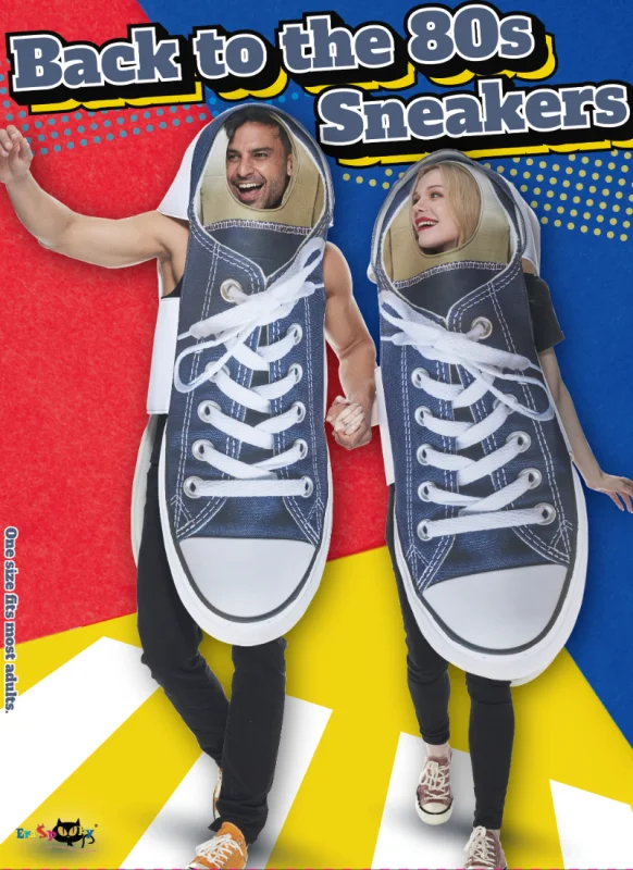 Adult Blue Sneaker Costume Funny Halloween Couples Outfits Canvas Shoes Costumes Carnival Easter Purim Fancy Dress