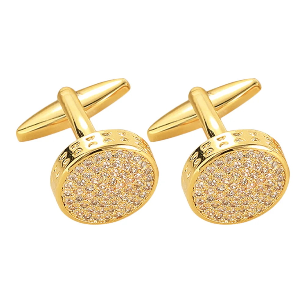 

1 Pair Men'S Cufflinks Rhinestone Shirt Button Covers For Business Wedding Formal Wear Stylish Cuff Links Set Mens Elegant