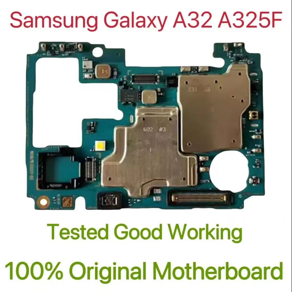 Original Unlocked Main Board For Samsung Galaxy A32 A325F 5G Mainboard Motherboard Unlocked With Chips Circuits Flex Cable