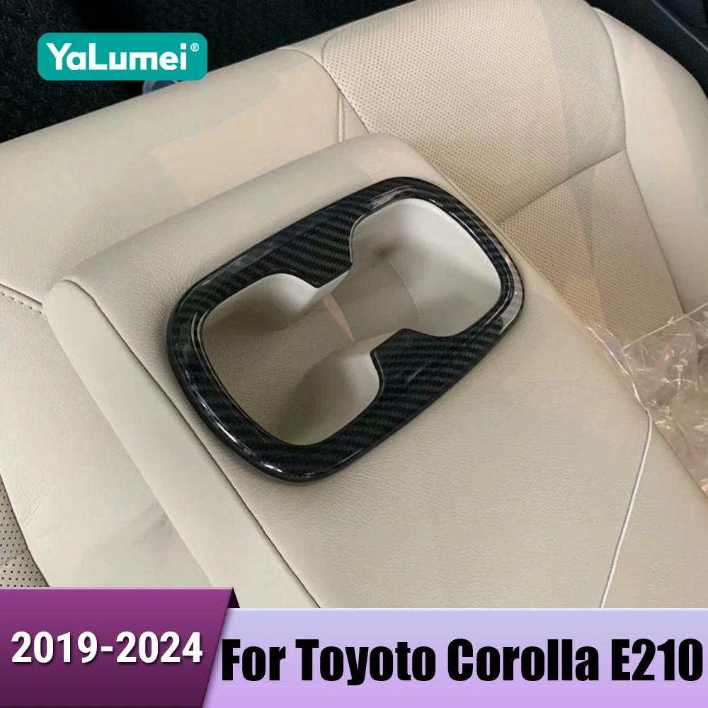 Car Rear Row Water Cup Holder Cover Frame Trim Stickers Accessories For Toyota Corolla E210 2019 2020 2021 2022 2023 2024 Hybrid