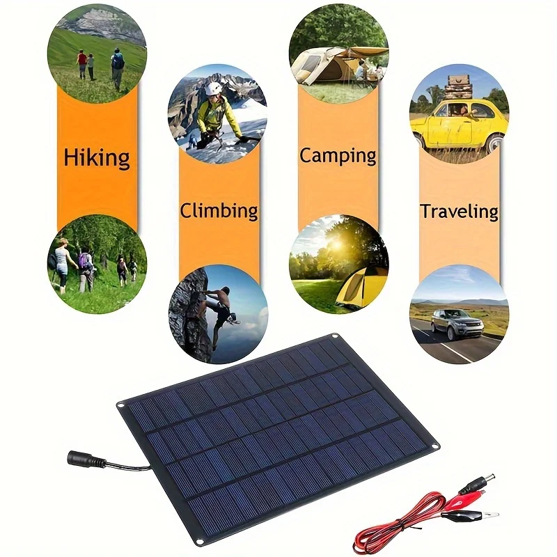 12V 18V solar panel with clip and 20A solar panel with controller waterproof solar panelkit for outdoor hiking RV camping