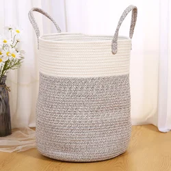 Cotton Rope Braided Dirty Clothes Basket Household Items Toys Storage Bag Living Room Bedroom Storage Cloth Art Storage Basket