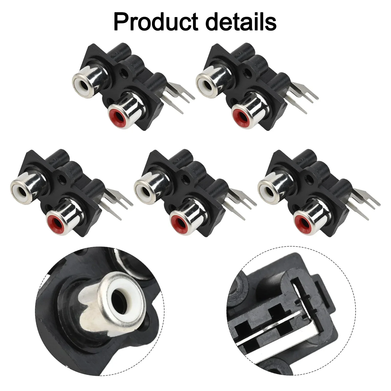 

Reliable Connectivity for Your Electronics 5 Pcs PCB Mount 2 Position Stereo o Video Female Connector Red+White+Black