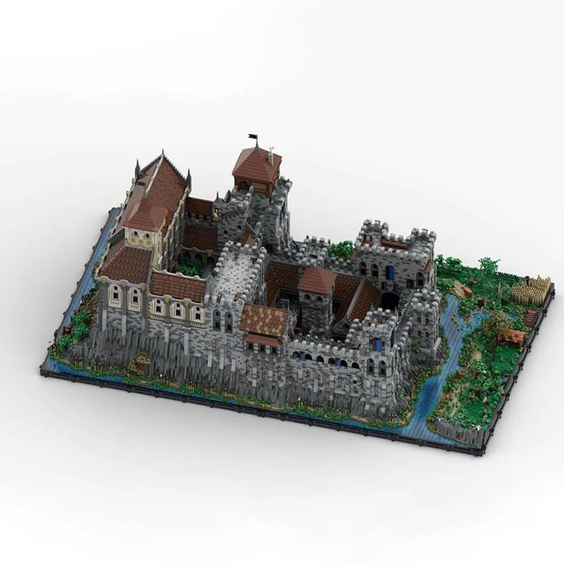Moc Building Blocks Complete Medieval Castle Model Technology Bricks City Street View Model DIY Assembly Holiday Toys Gifts