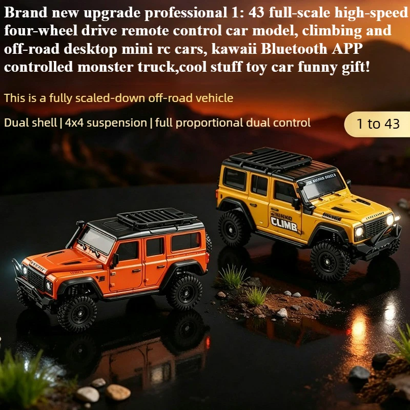 

Cool Stuff Toy Car Funny Gift-1:43 Full-scale High-speed 4WD Rc Truck,Kawaii Climbing Off-road Desktop Mini Rc Car,Toys for Kids