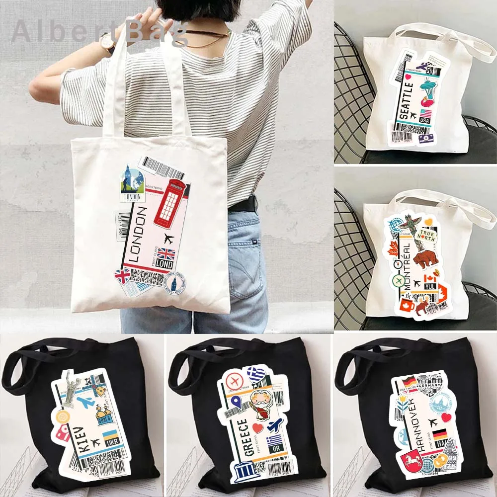 Сумка-тоут из Греции, Сиэтла, Сантьяго, Киев, Манчестера, Ганновера, Рима, Афин, Эквадор, Куала-Лумпур