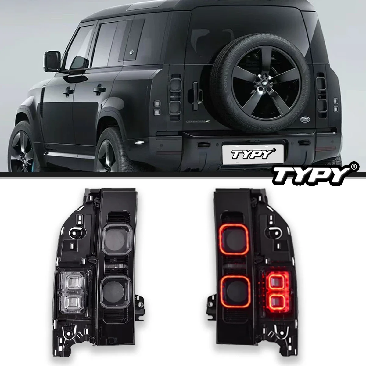 

Автомобильные фары TYPY для Land Rover Defender 2020-2023, задний фонарь, светодиодный проектор, задний фонарь, дневные ходовые огни, автомобильные аксессуары