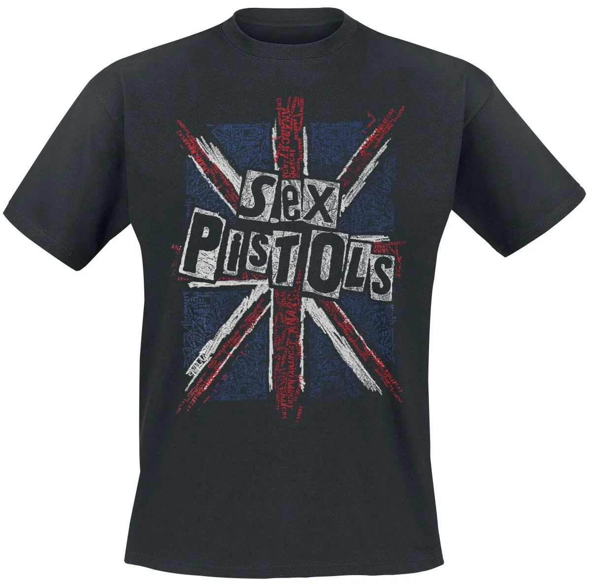 Camiseta de algodón con estampado de Sex Pistols Union Jack para hombre y mujer, camiseta unisex de banda punk
