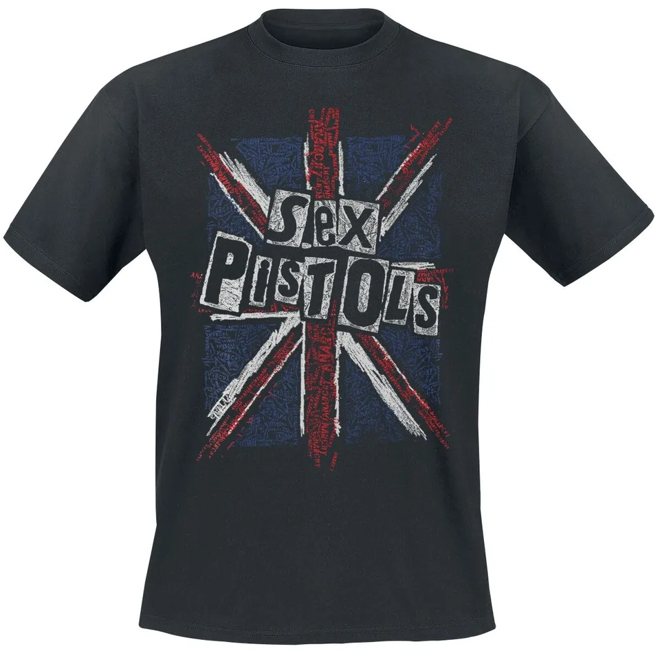 Sex Pistols Union Jack Print Cotton T-shirt Men Women Punk Band
