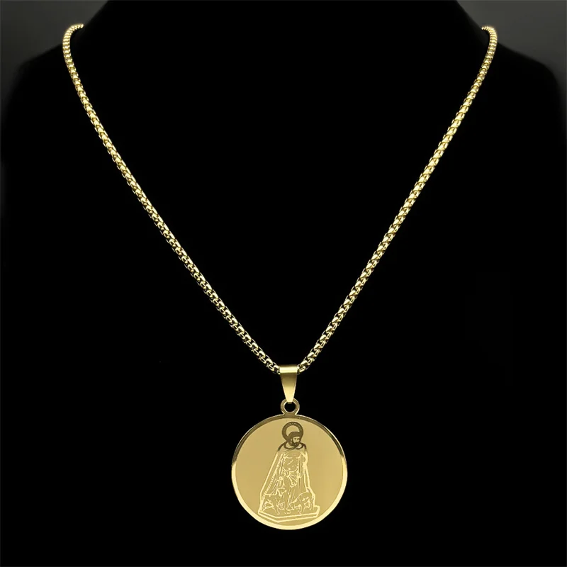 Christian God Jesus Medal Necklace for Women Men Stainless Steel Gold Silver Color Holy Pray Chain Jewelry colar masculino