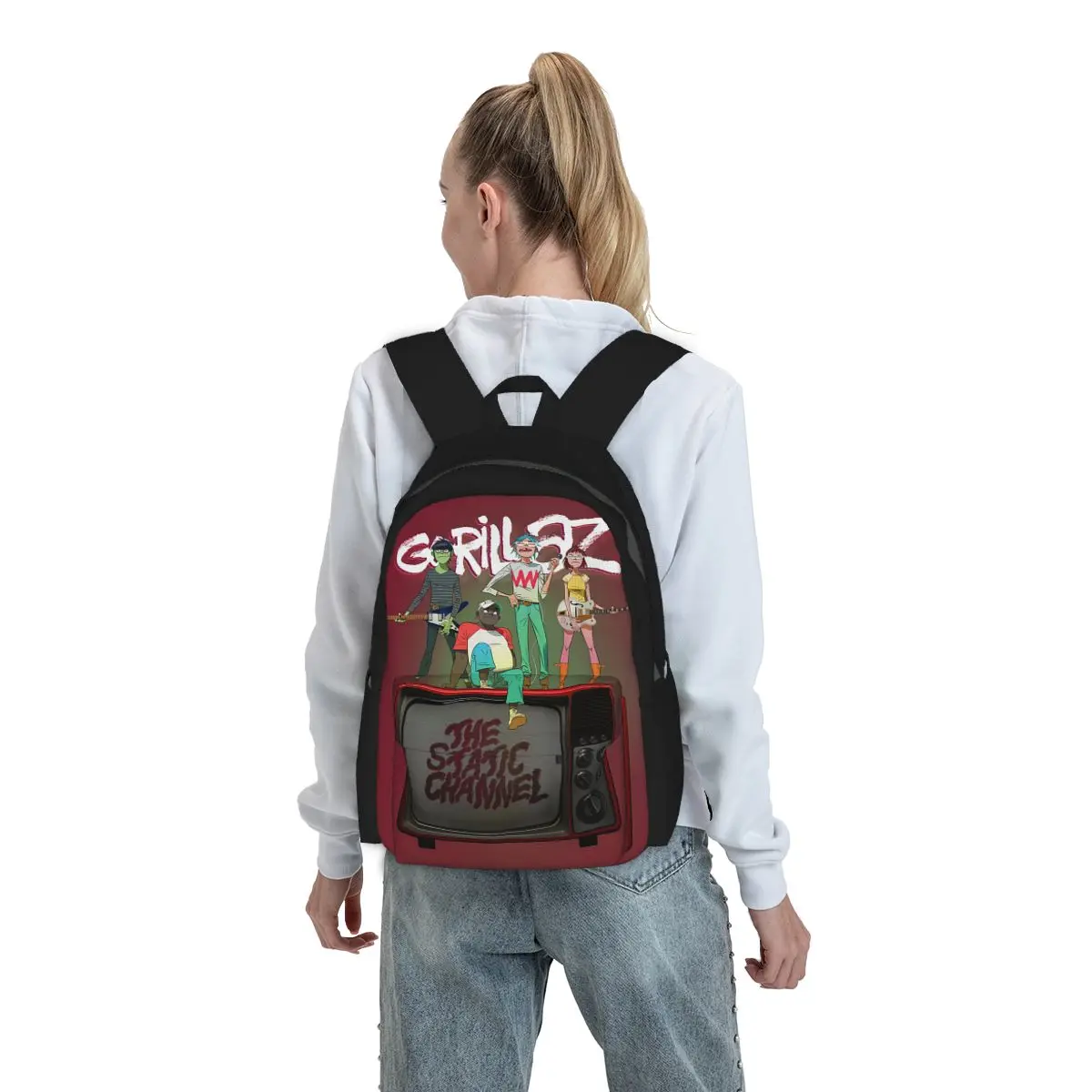 Mochila Band Gorillaz para estudantes, bolsa escolar para crianças, bolsa de ombro para computador, para homens e mulheres