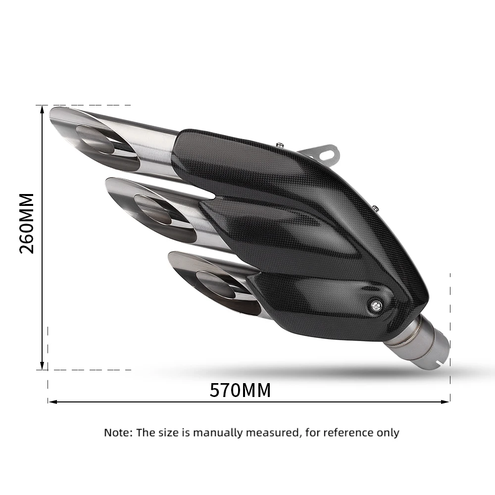 Interchangeable silencer for three holes, universal motorcycle exhaust pipe, Cbr500r, R3, Z900, MT09, S1000RR, F3