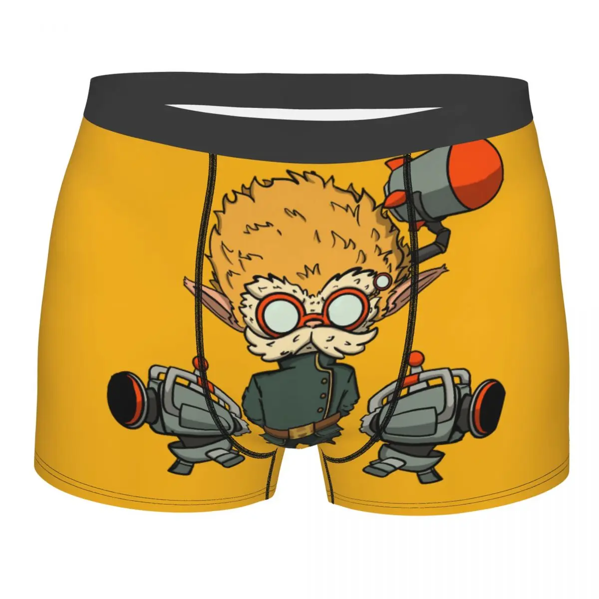 Tiny Heimerdinger League of Legends Arance Underpants Homme Panties Man Underwear Print Shorts Boxer Briefs