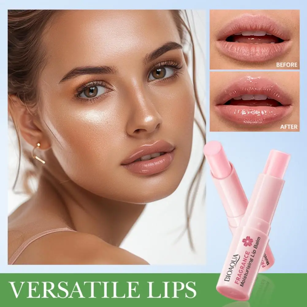 1/3/5PCS BIOAOUA Sakura Fragrance Moisturizing Lip Balm Long-lasting Moisturizing Lipstick Temperature Change Color Makeup