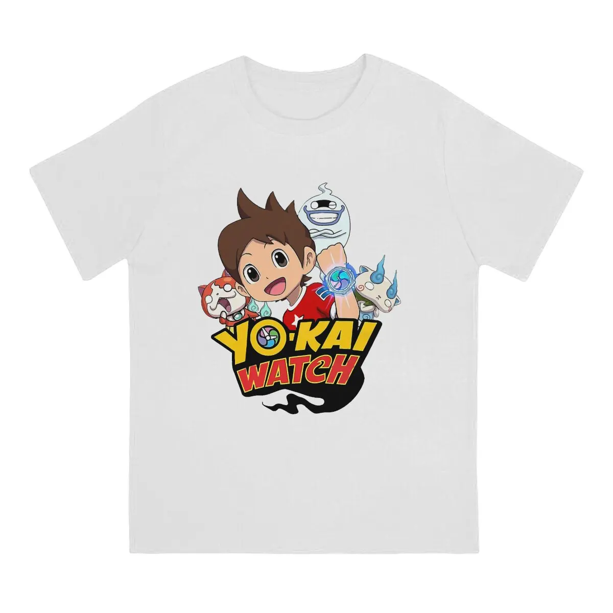 Yokai Watch Newest TShirt for Men The Watch Round Neck Pure Cotton T Shirt Distinctive Birthday Gifts OutdoorWear