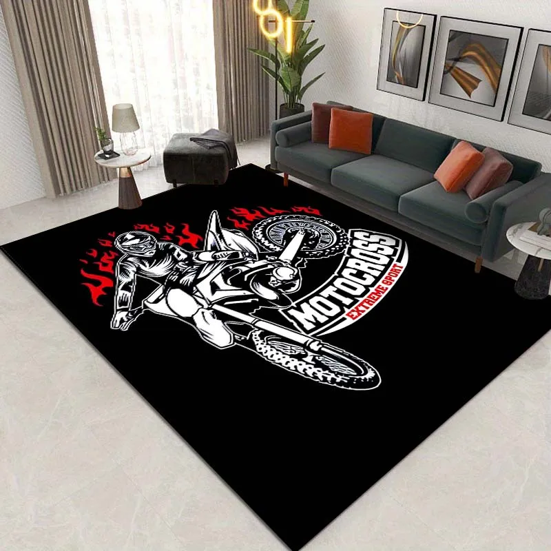 15 Sizes Motocross Pattern Rug Carpet Bedroom Living Room Bathroom Mat Creative Door Mat Home Cloakroom Club Decoration Area Rug