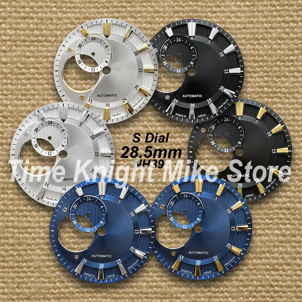

28.5mm S Logo High-Quality Hollow Out Dial Fit NH39 Movement White Black Sunray Dial Watch Modification Accessories