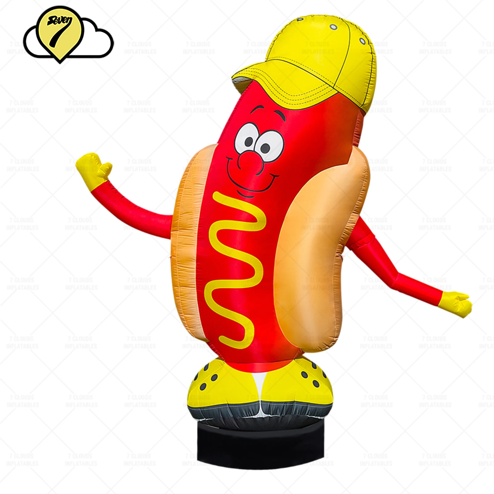 2.5m Customize Hot Dog Shop sky tube man air dancer Inflatables chef Advertising Cook sky dancer waving arms Decor balloons Toys