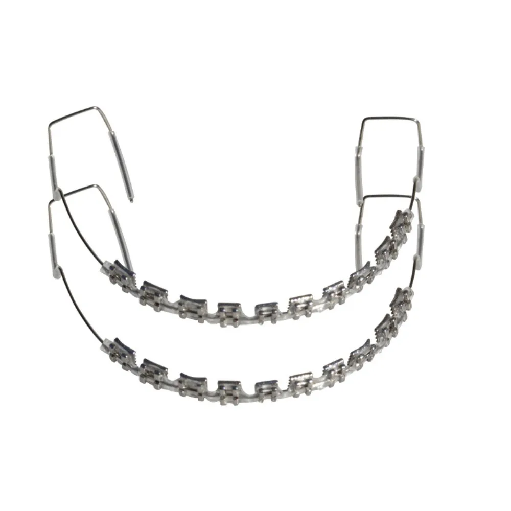 

1 Pair Colorful Temporary Tooth Decoration Dental Decorations with Metal Wires Orthodontic Ligature Ties Braces Fake Brackets