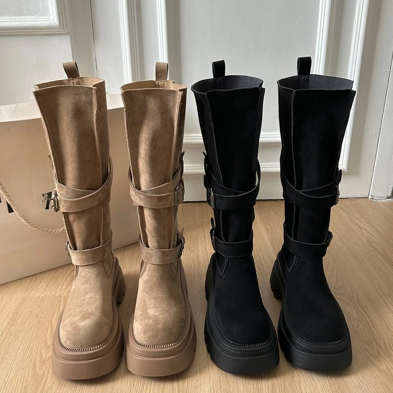 Damen-Overknee-Stiefel mit Blockabsatz 2026 Herbst/Winter Neue Vielseitige Reitstiefel