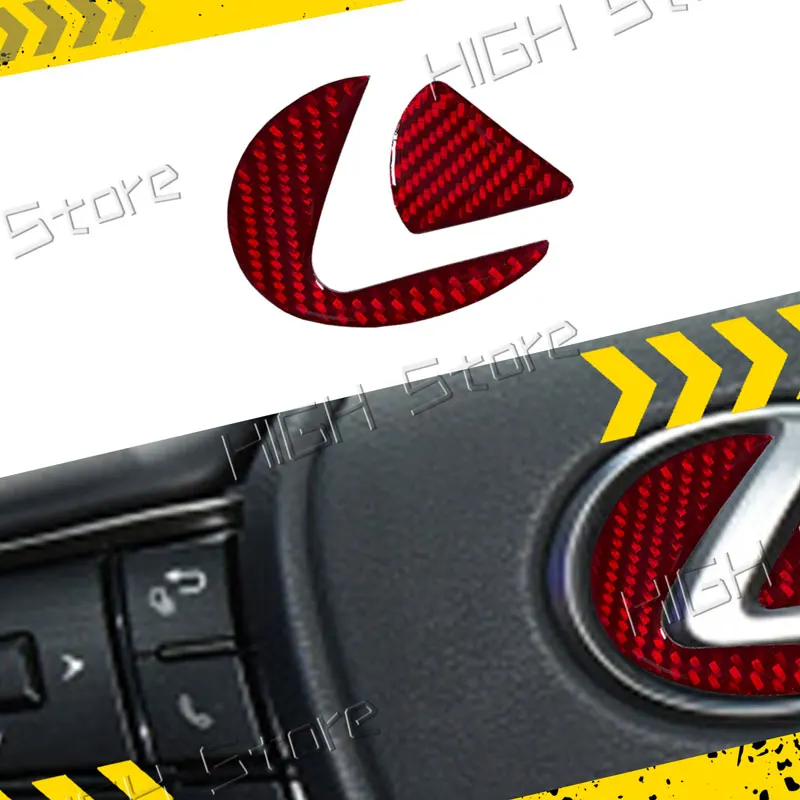 Car Carbon Fiber Steering Wheel Center Badge Sticker Decals Decor For LEXUS RX300 RX330 RX350 S250 IS200 ES300 GS300 GX460 LX570