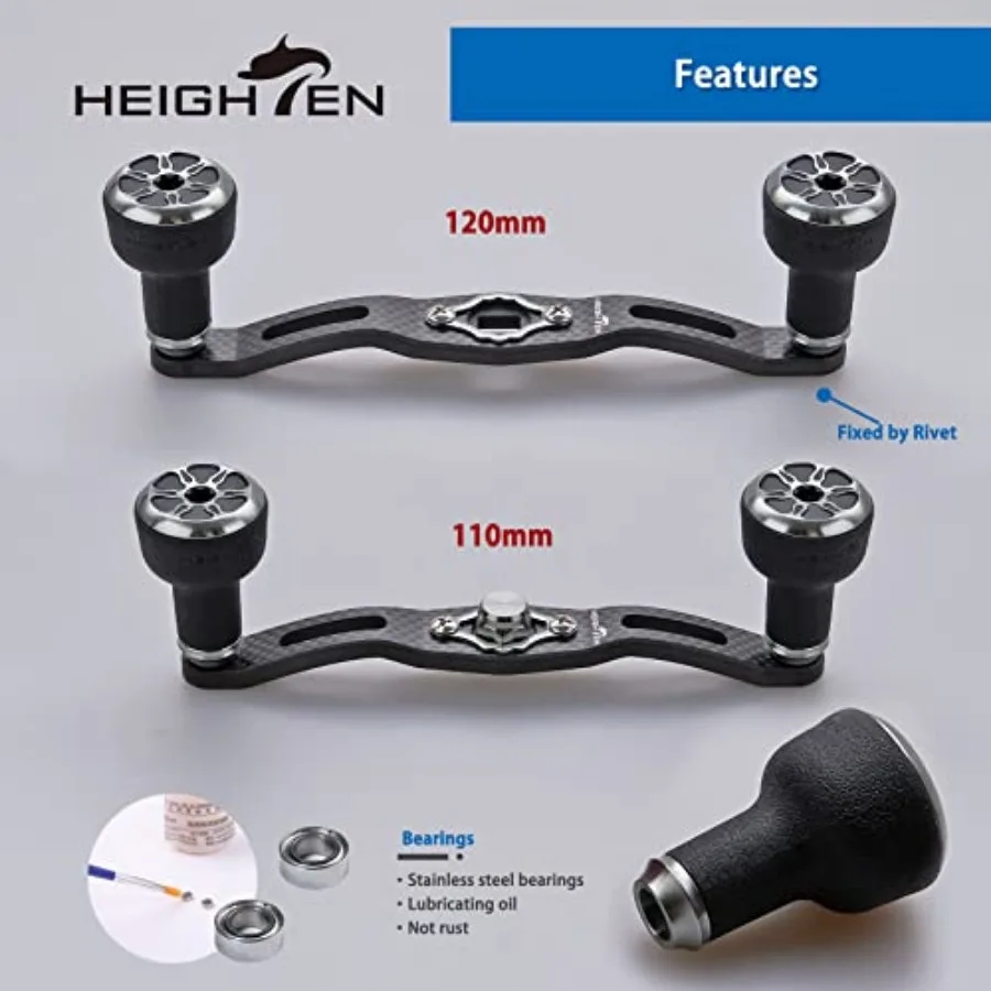 110mm/120mm Fishing Reel Handle for Shimano Daiwa Abu Garcia Penn Kastking Lew's Baitcasting Reel Power Crank Accessory Black a view 5