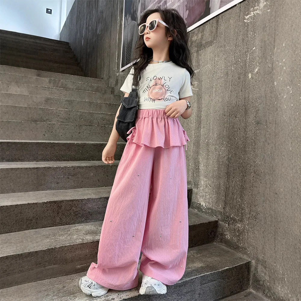 

Girls' Jazz Clothing 2025 New Children's Fart Curtain Casual Pants Street Dance Clothing Children's Fashion Walk Show Streetwear